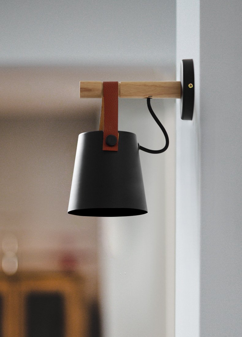 Wooden Hanging Wall Lamp
