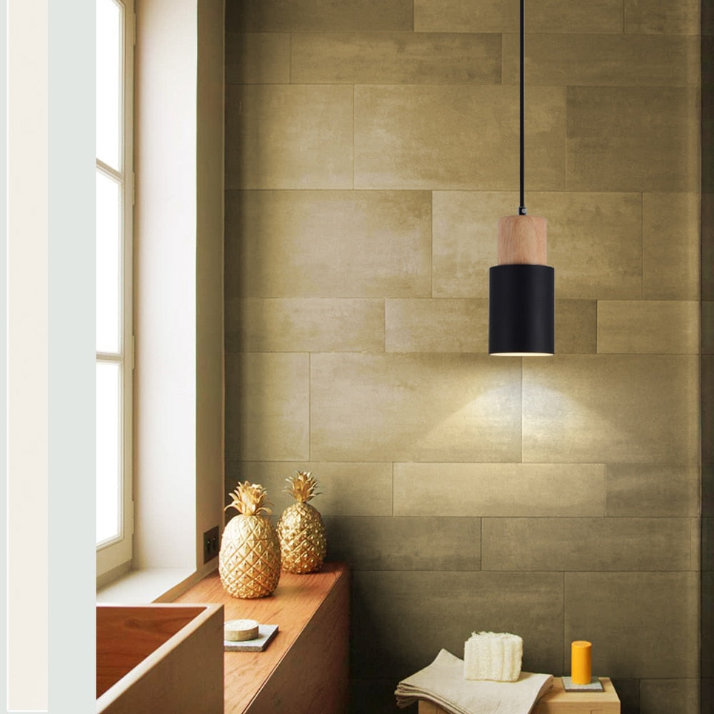 Designer Wooden Base Hanging Light